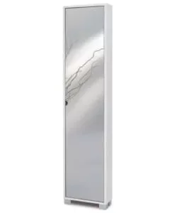 Armadio scarpiera bianca con anta a specchio, 43x190x18 cm Compra Adesso